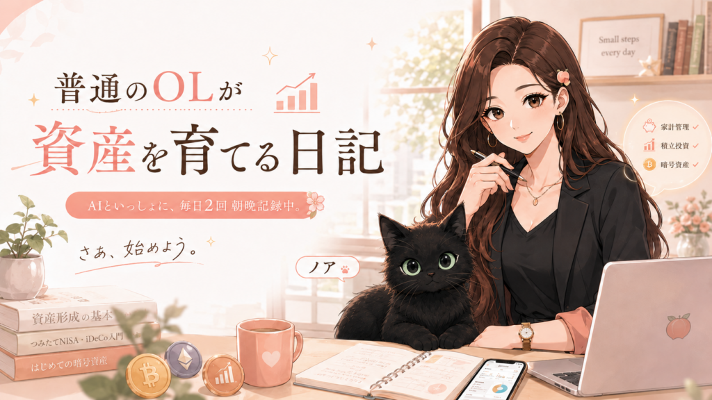 普通のOLが資産を育てる日記｜モモと黒猫ノア