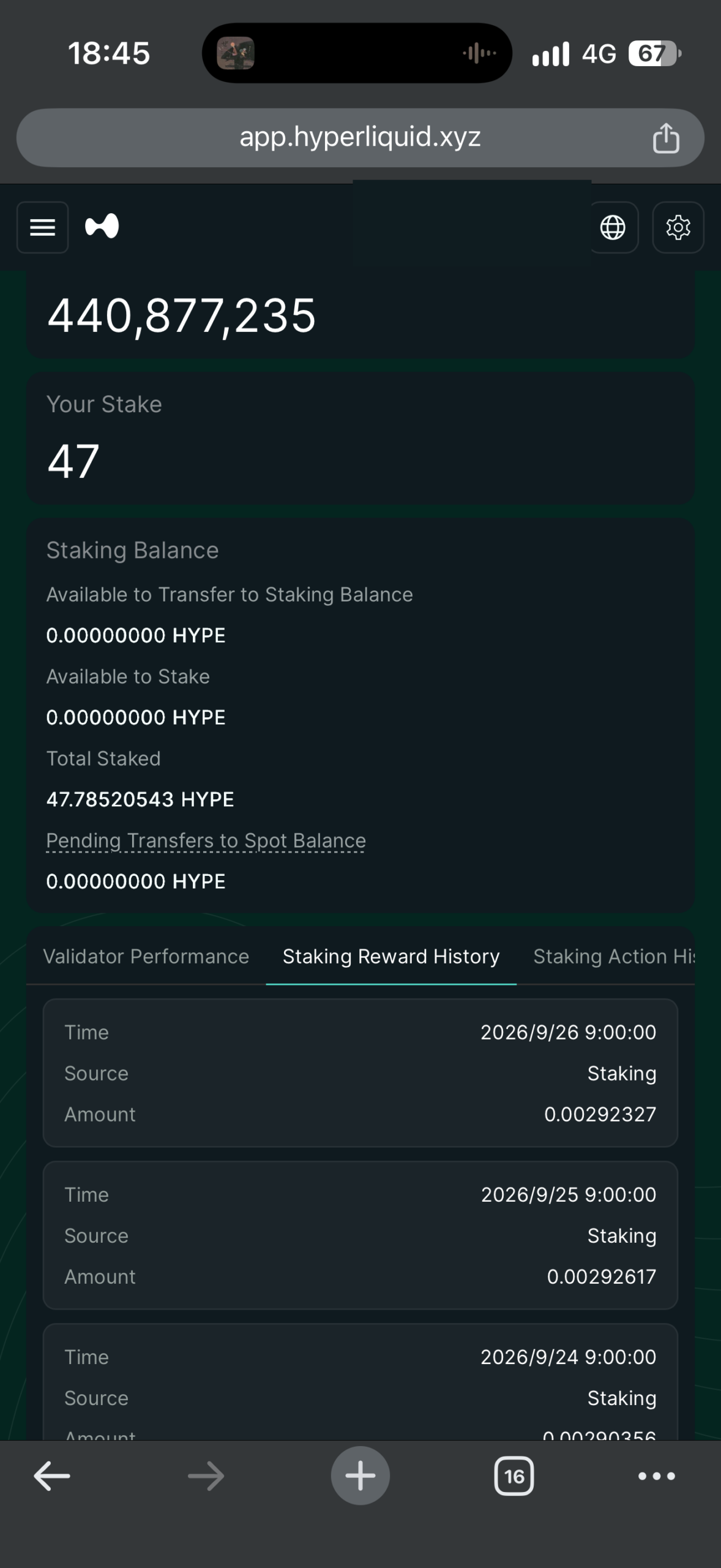 Day39 Hyperliquid Staking 資産記録