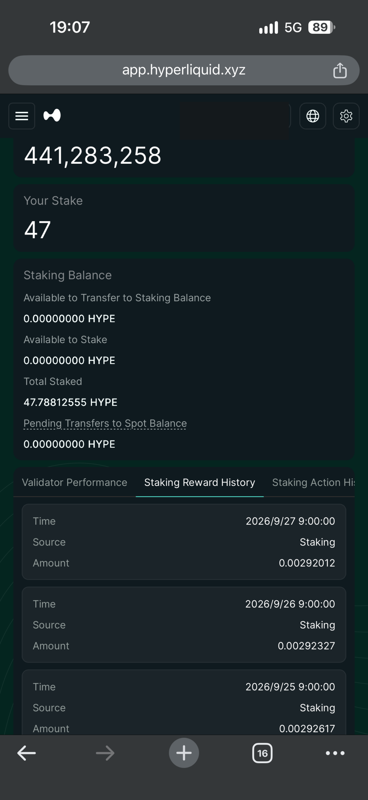Day40 Hyperliquid Staking 資産記録